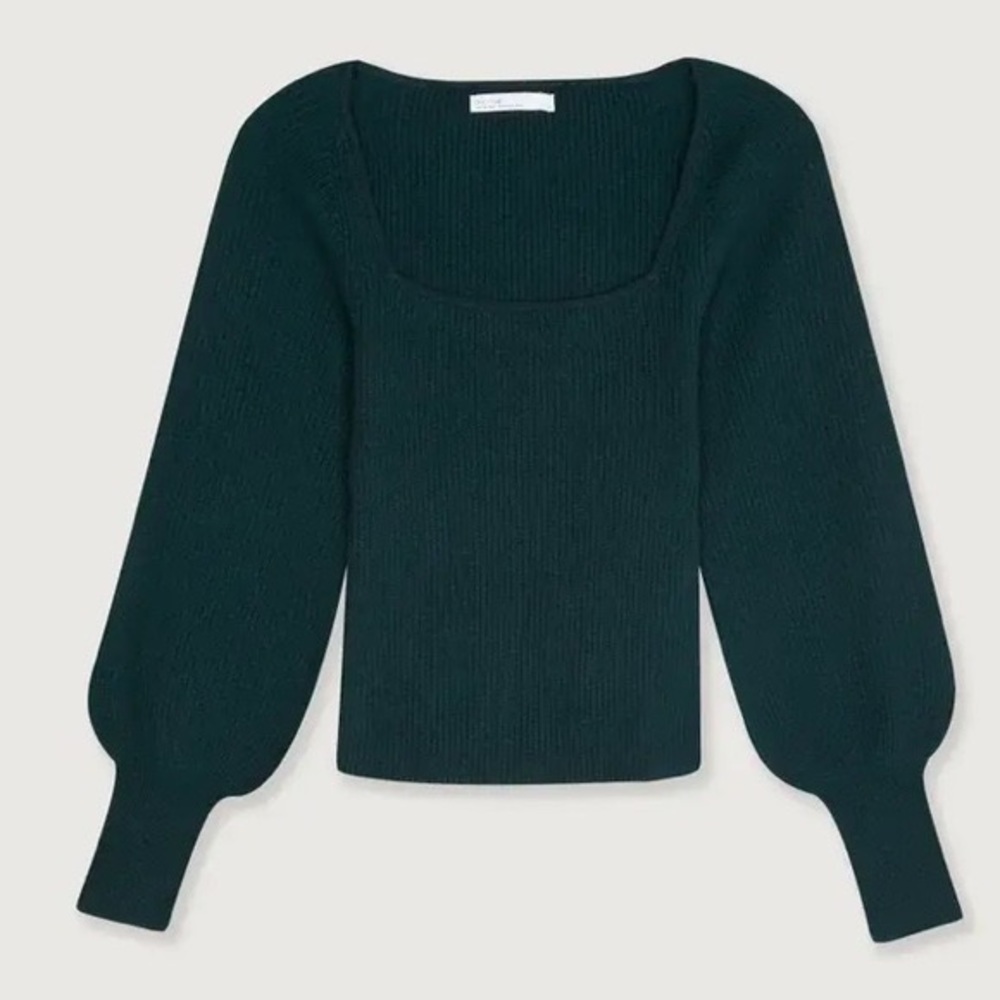 Oak and fort long sleeve square neck top